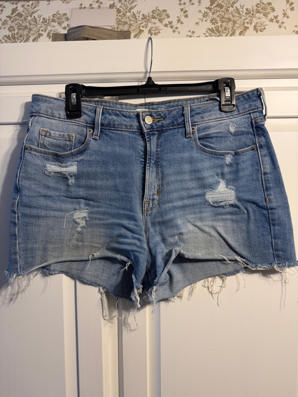 Old Navy Light Blue Distressed High Rise Denim Cutoff Shorts